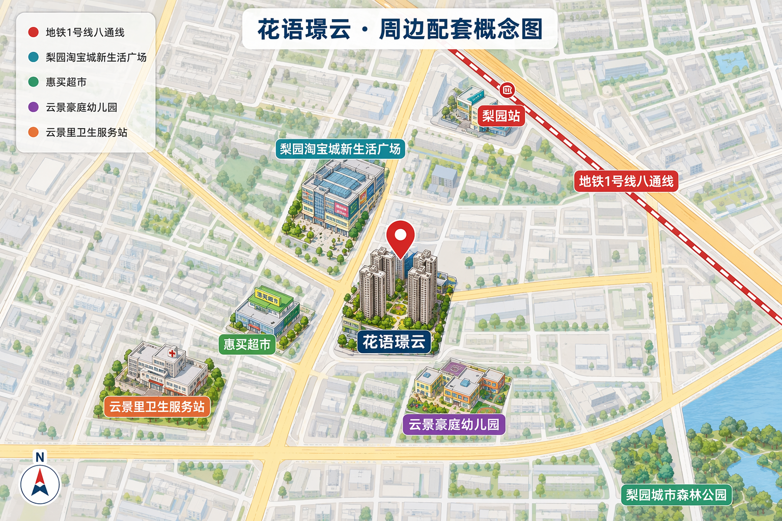 花语璟云·周边配套概念图