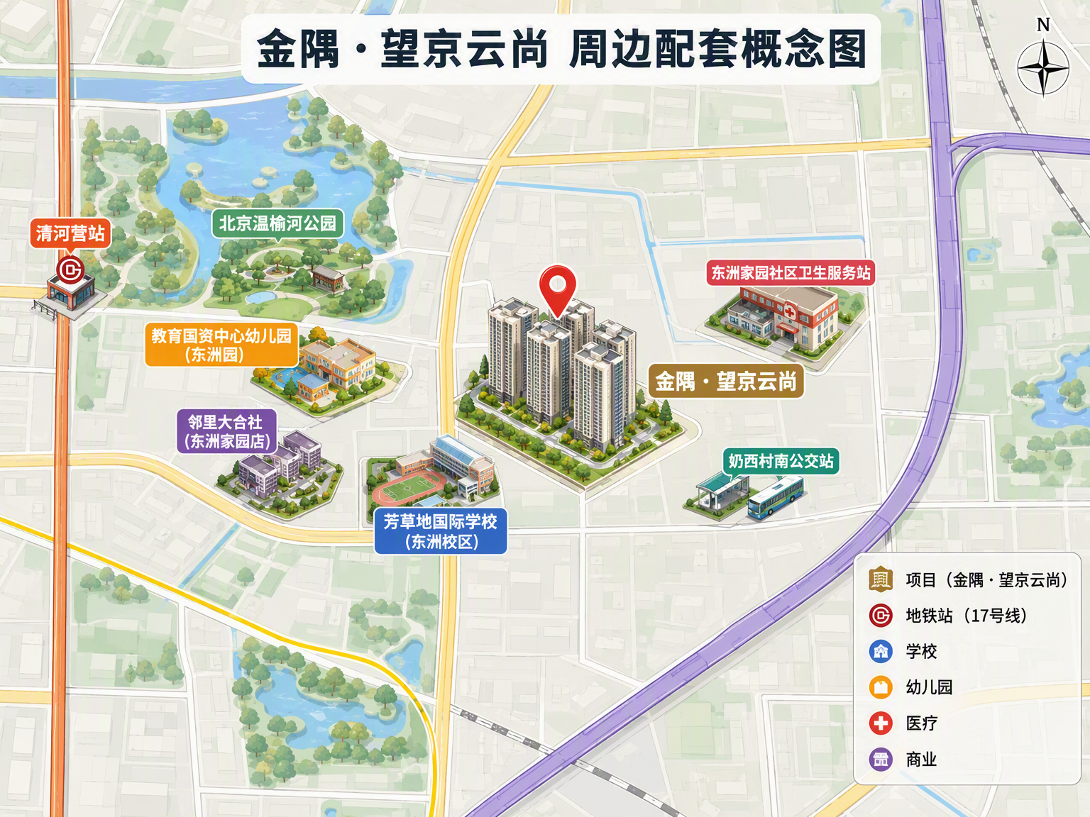 金隅·望京云尚 周边配套概念图