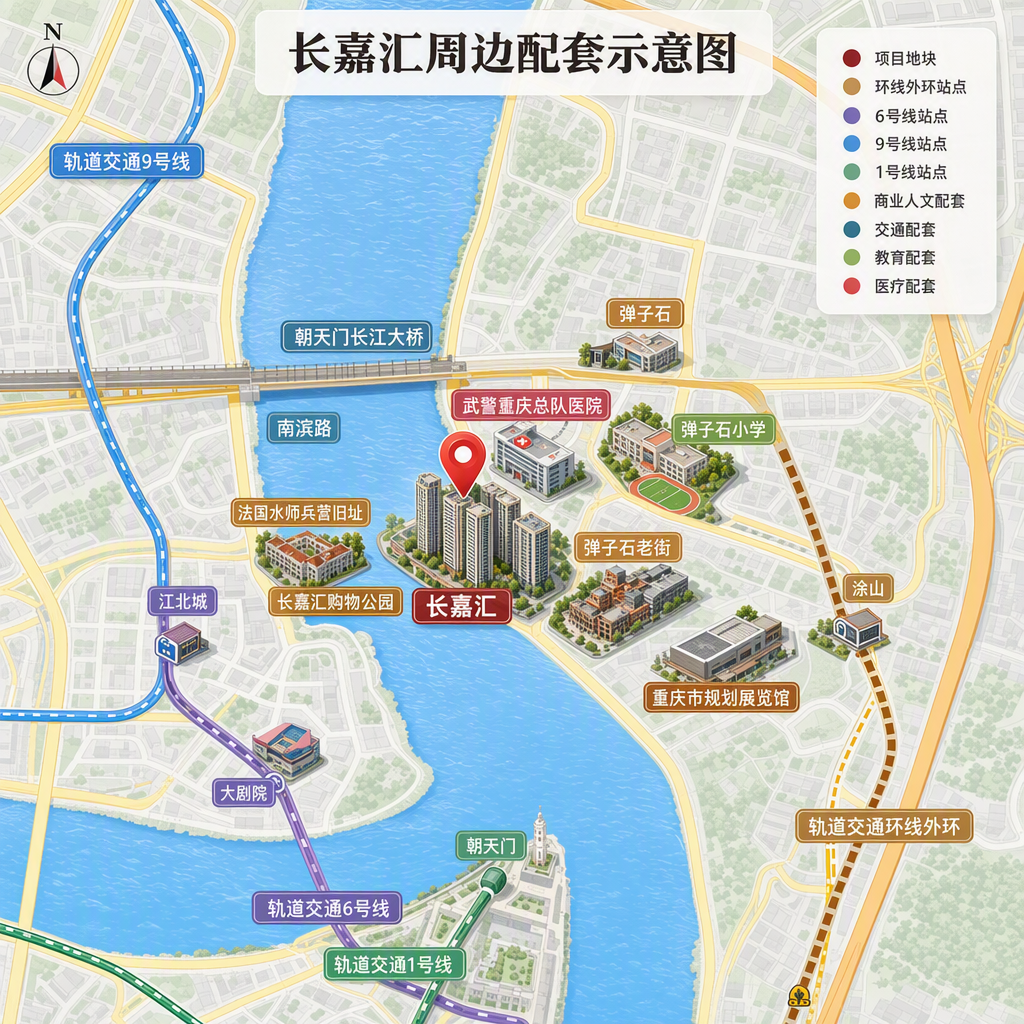 长嘉汇周边配套示意图