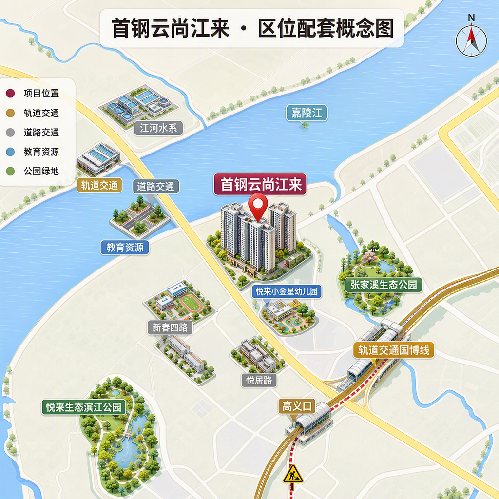 首钢云尚江来 · 区位配套概念图