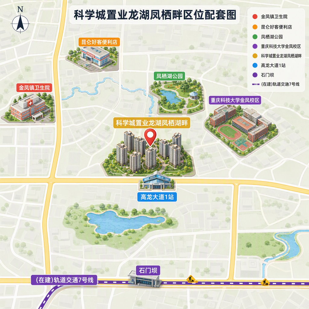 科学城置业龙湖凤栖畔区位配套图