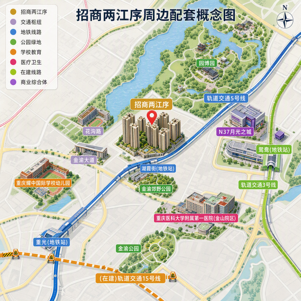 招商两江序周边配套概念图