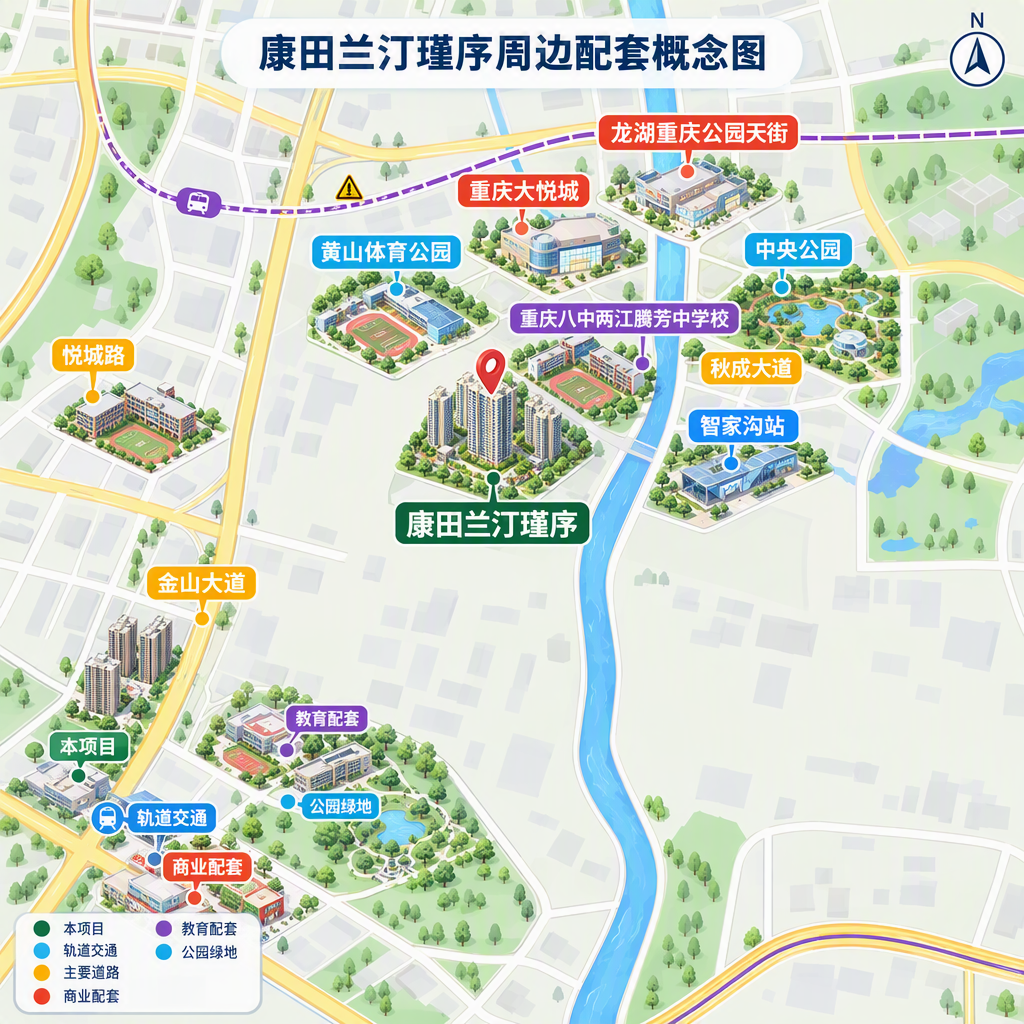 康田兰汀瑾序周边配套概念图