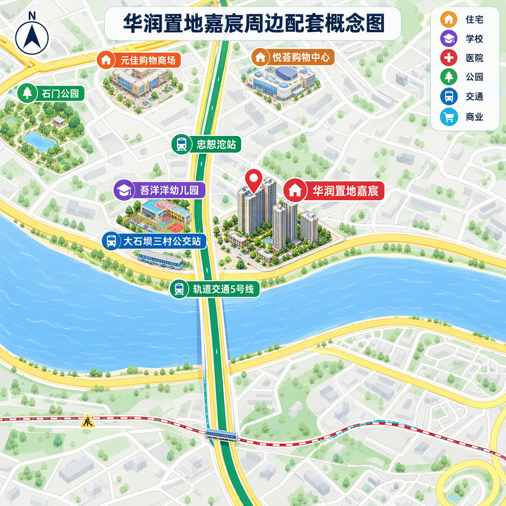 华润置地嘉宸周边配套概念图