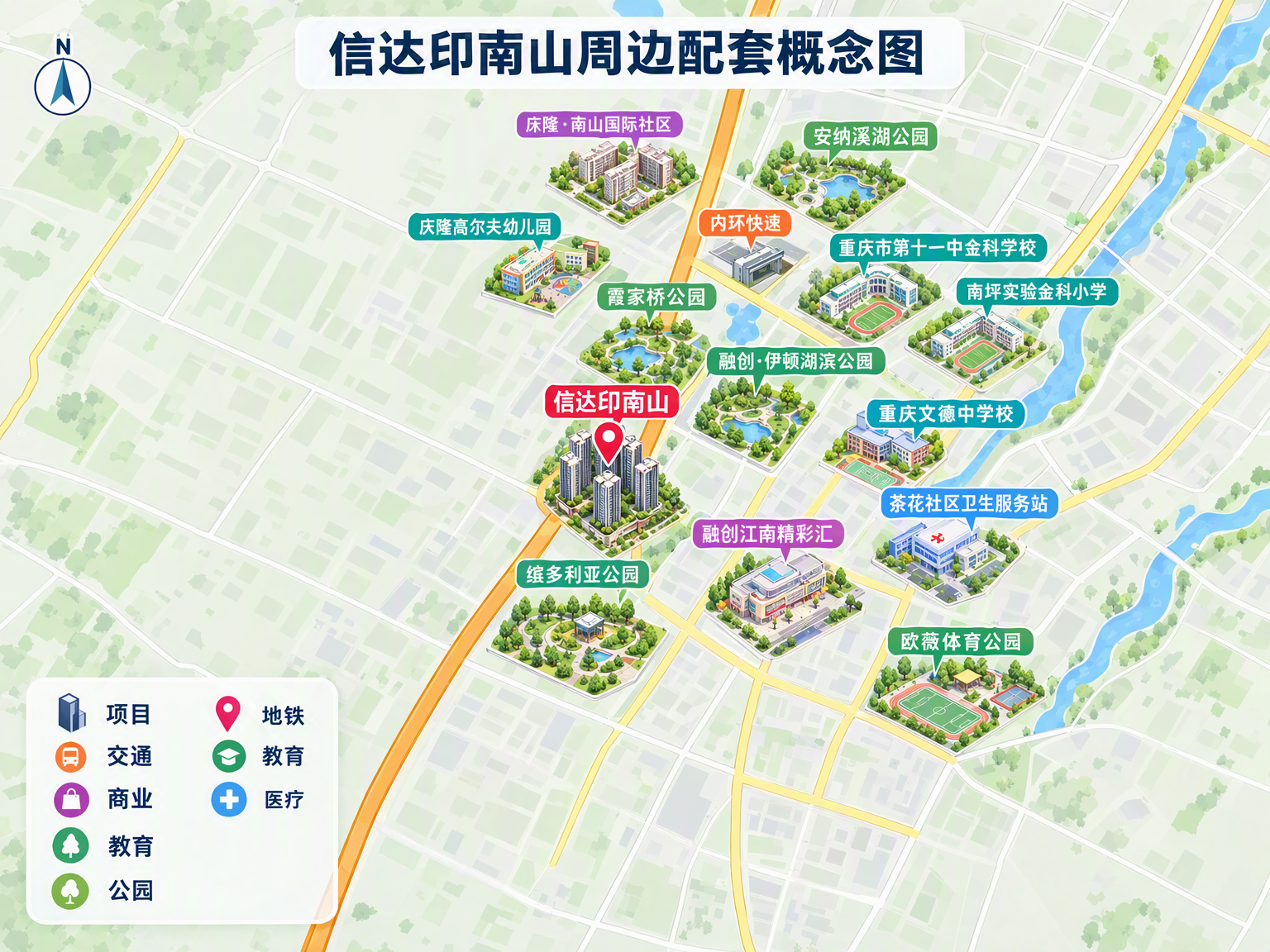 信达印南山周边配套概念图