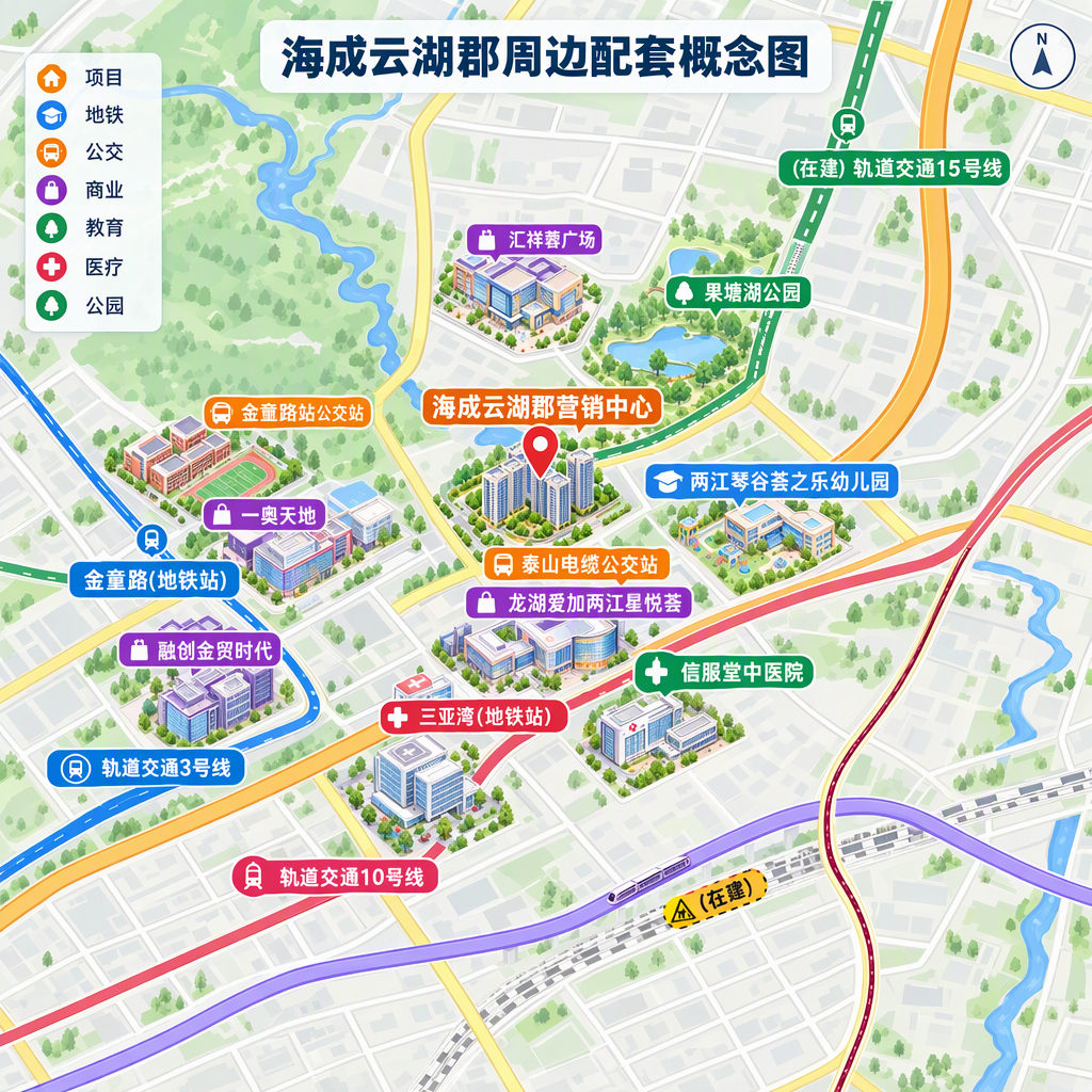 海成云湖郡周边配套概念图