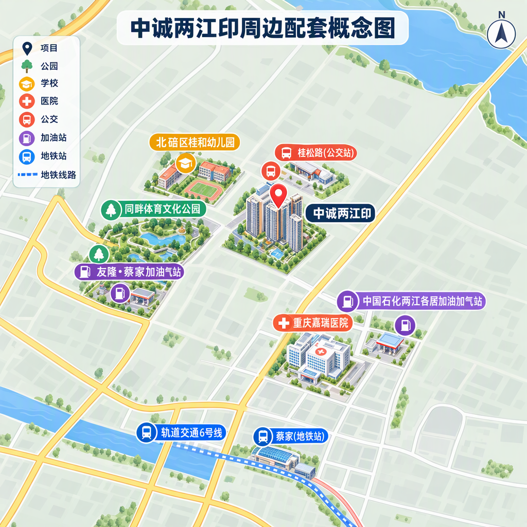 中诚两江印周边配套概念图