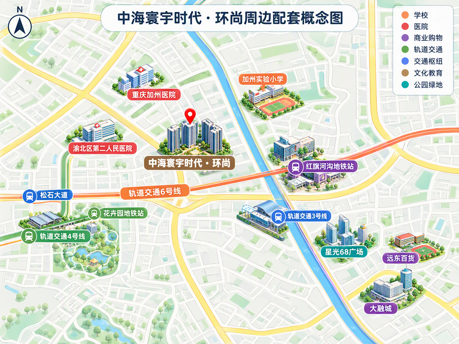 中海寰宇时代·璟尚周边配套概念图