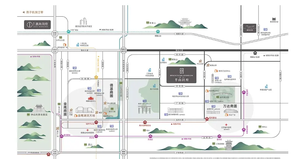 星叶半山玥府周边配套示意图