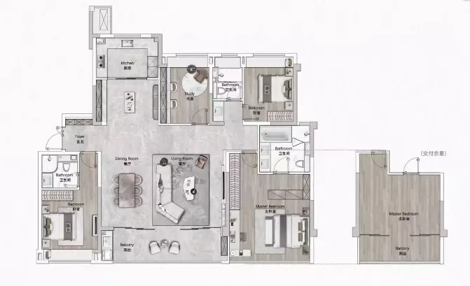 建发缦云182㎡户型图