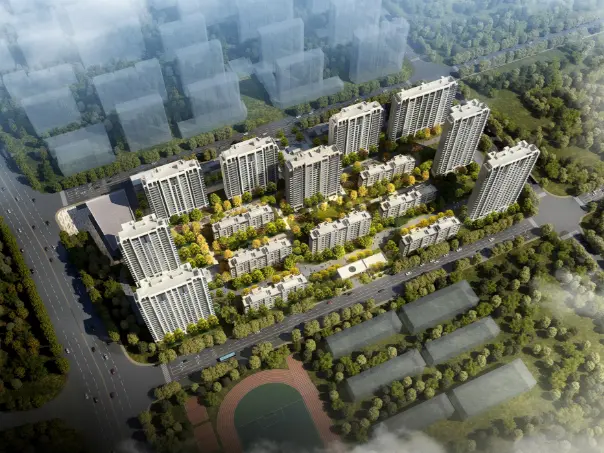 项目鸟瞰图展示整体规划