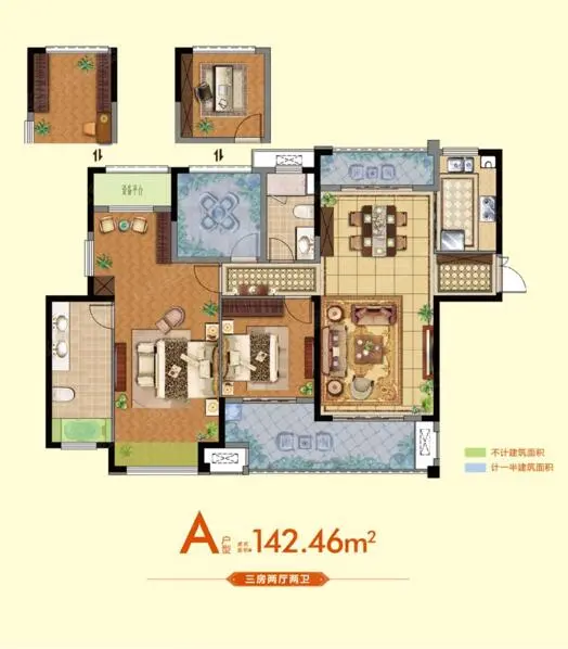 房型图-142平米
