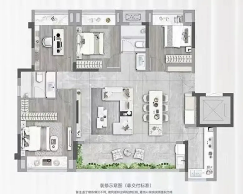 四房两厅两卫户型图