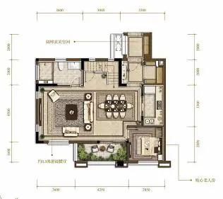 建面119㎡叠拼一层户型图