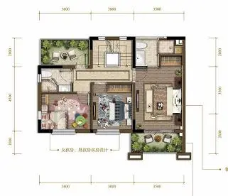 建面119㎡叠拼二层户型图