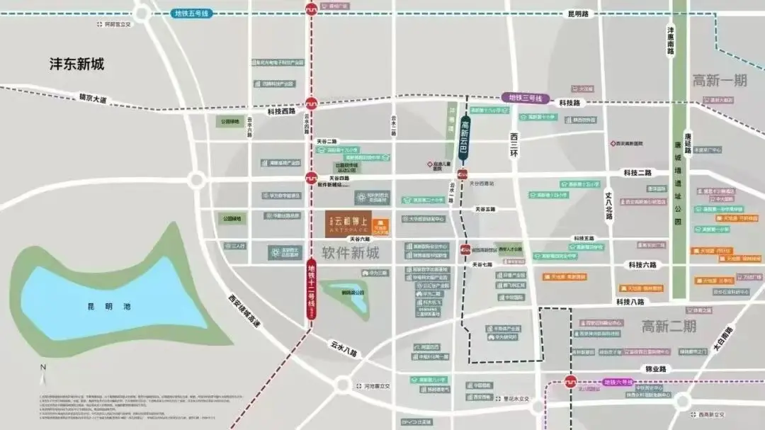 位置图:项目位于软件新城核心,周边资源环绕