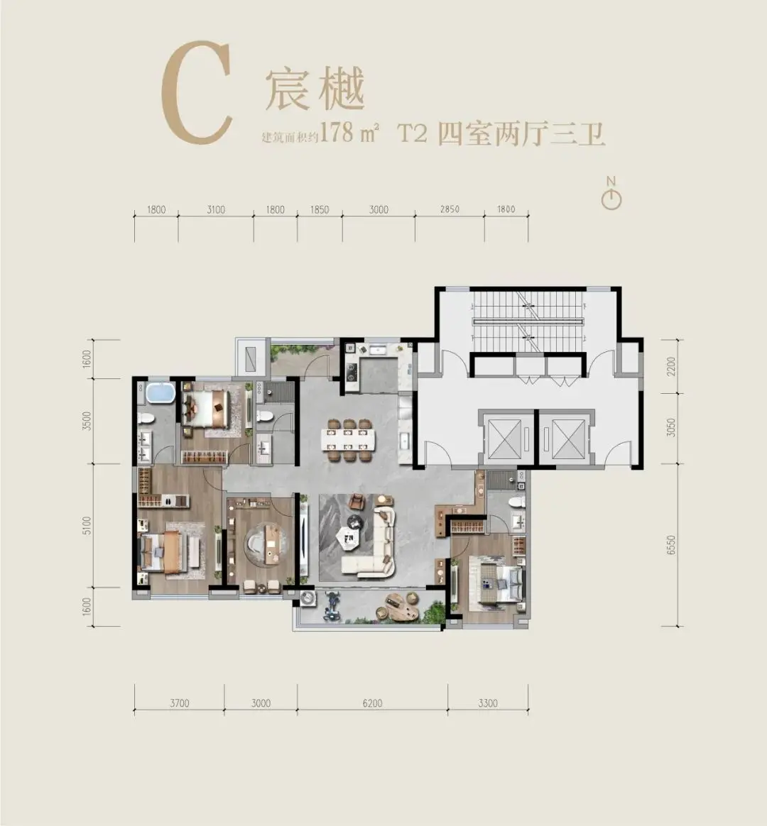 C户型-178㎡