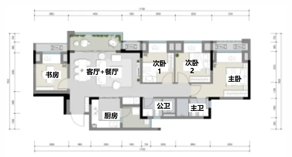 中国铁建山语桃源-房型图